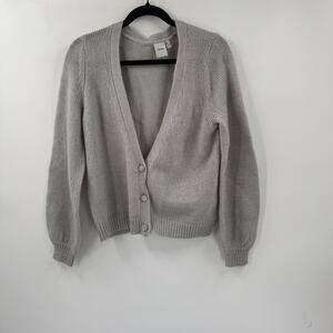 Ichi Kob gray melange knitted cardigan